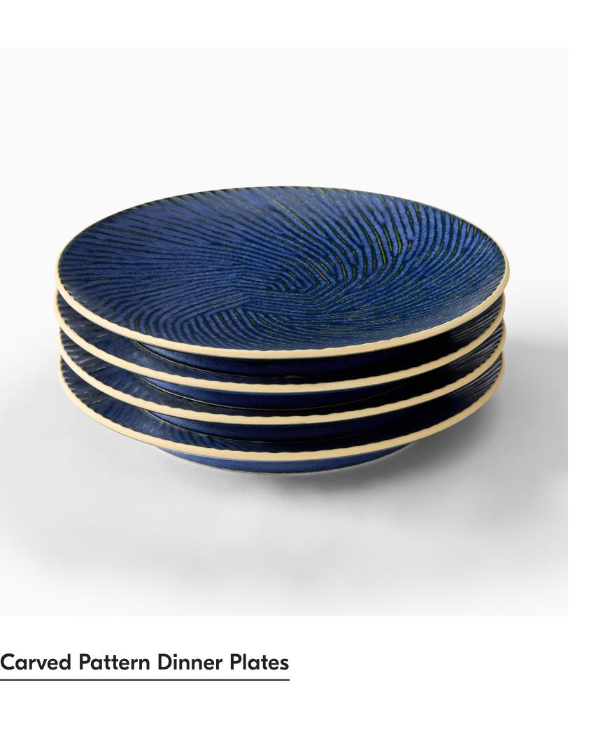 Carved Pattern Dinner Plates